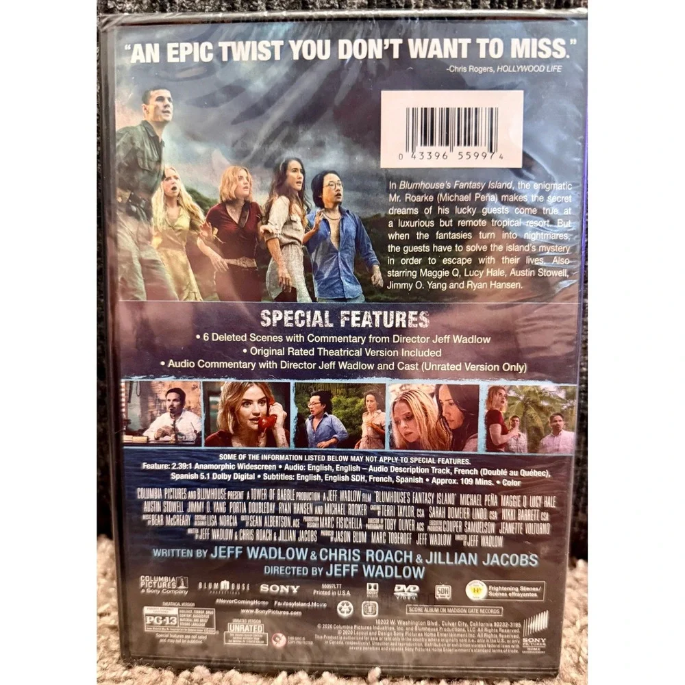 Sony Fantasy Island DVD New Unrated Theatrical Blumhouse Horror